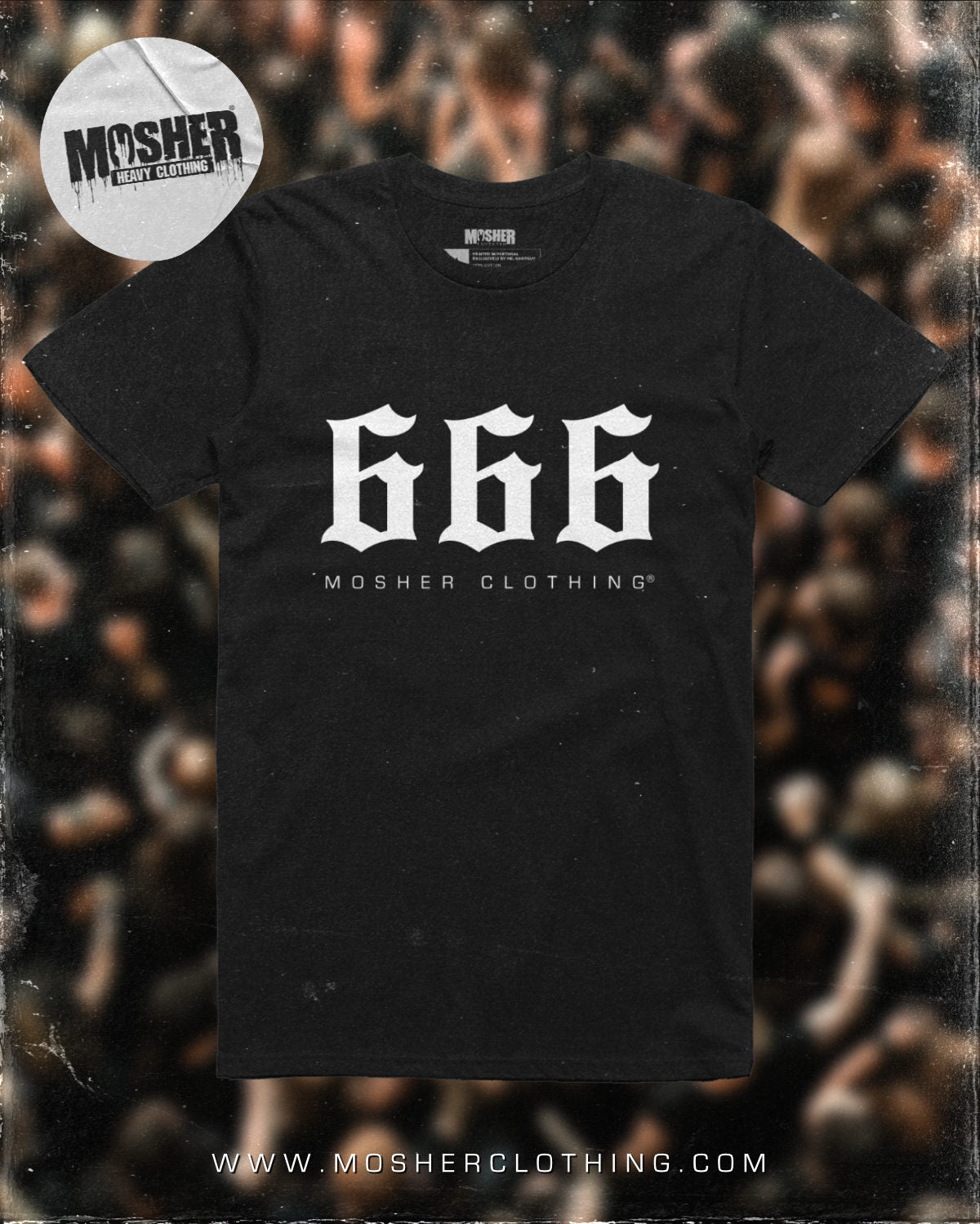 Black "666" Tshirt - by Mosher Clothing (Black)