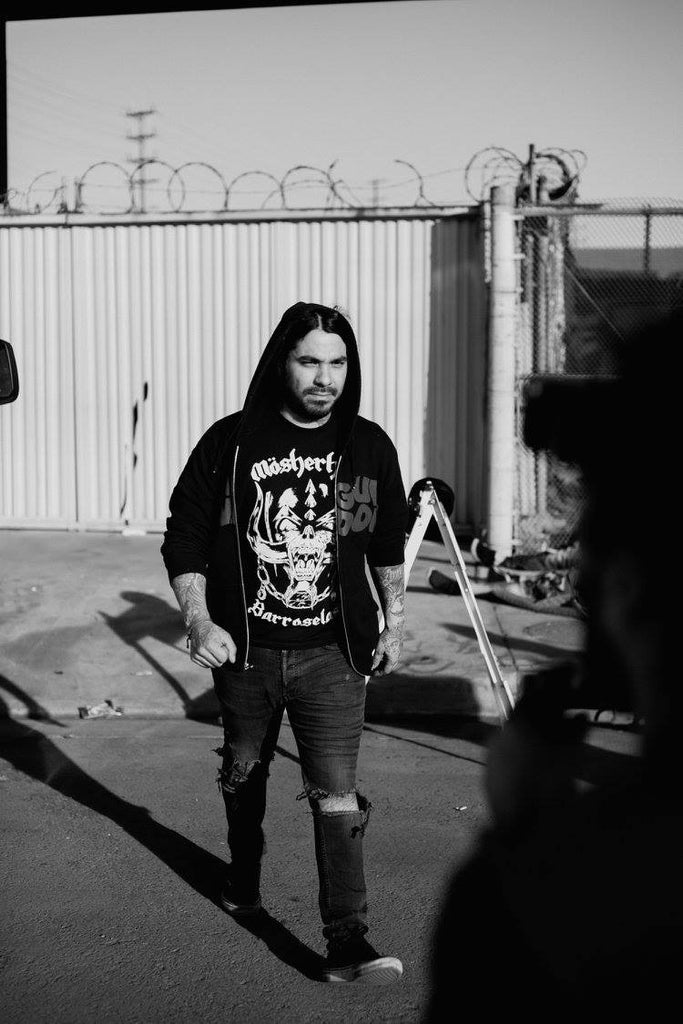 We're on the set for Suicide Silence's new video... kinda!
