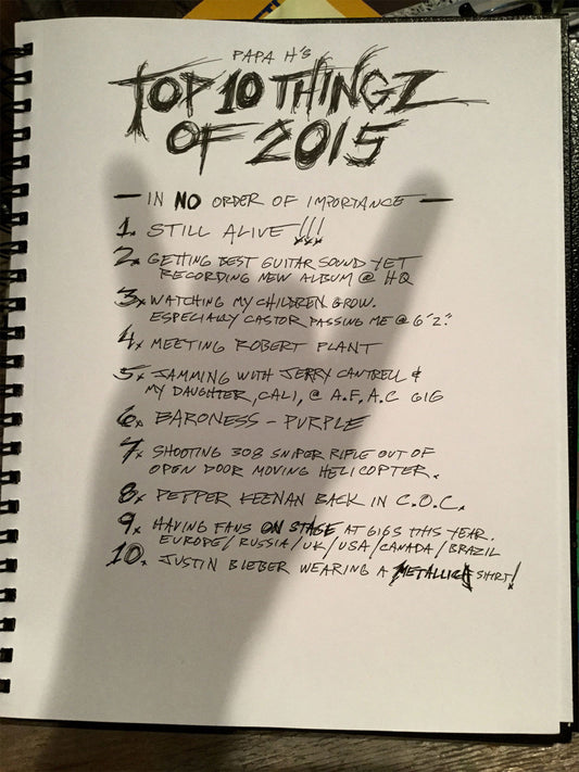 James Hetfield Reveals His Top 10 Things Of 2015... #10 will make you cringe!