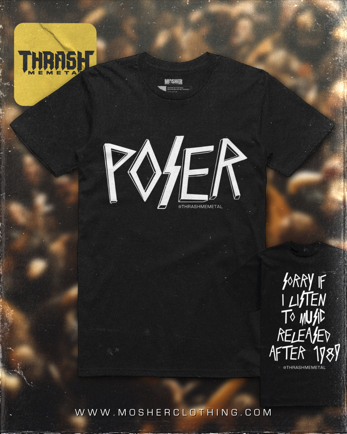 Black "Poser" Tshirt - by Mosher Clothing (Black)