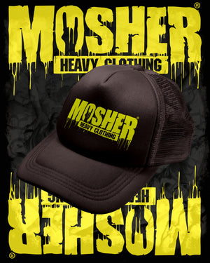 Yellow Mosher Trucker Hat for metalheads - by Mosher Clothing
