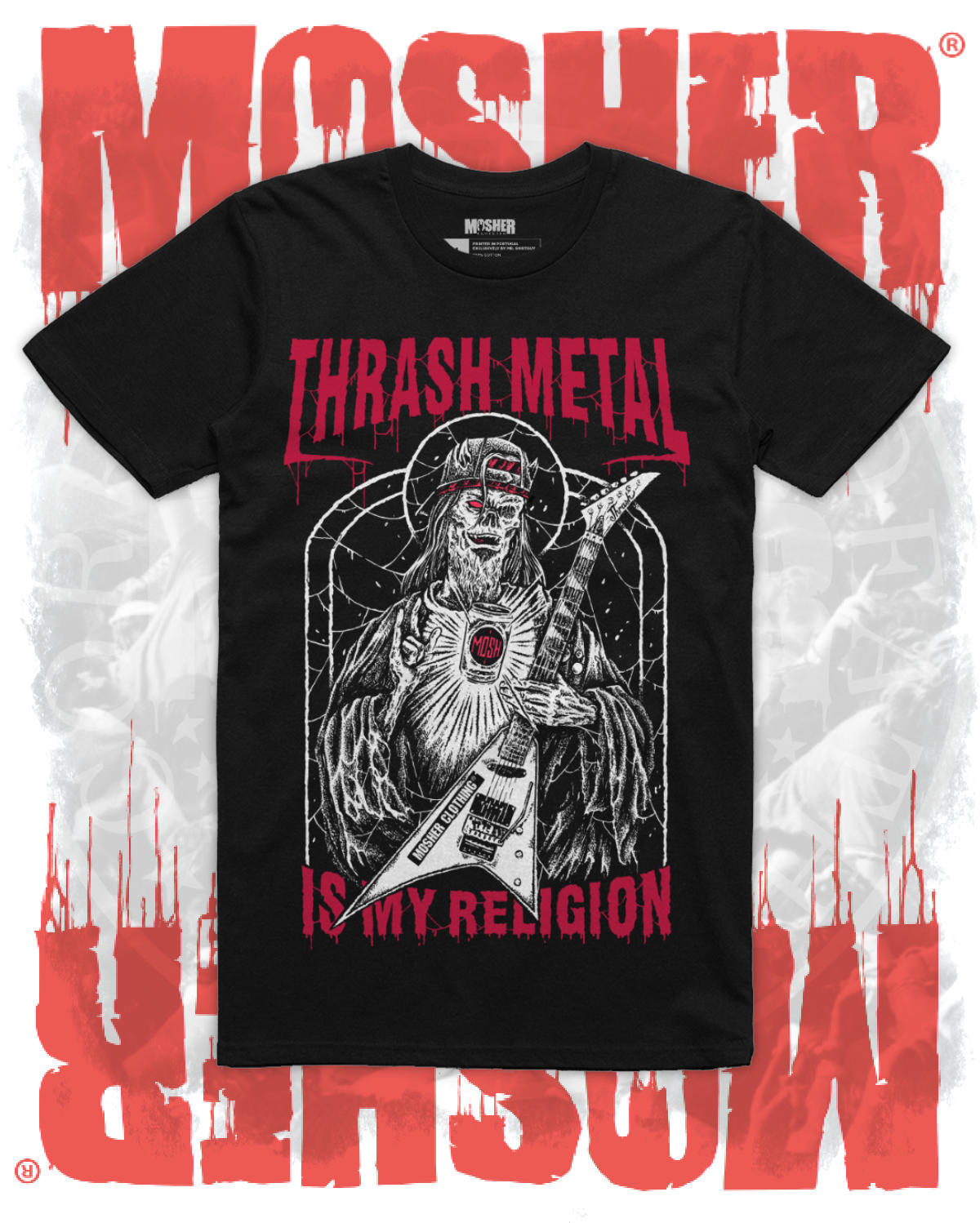THRASH METAL IS MY RELIGION TSHIRT BY MOSHER HEAVY CLOTHING