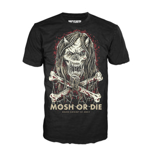 Mosh or Die tshirt for metalheads by Mosher Clothing