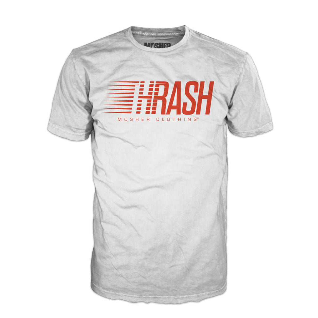 Retro Thrash Metal shirt by Mosher Clothing for metalheads - White