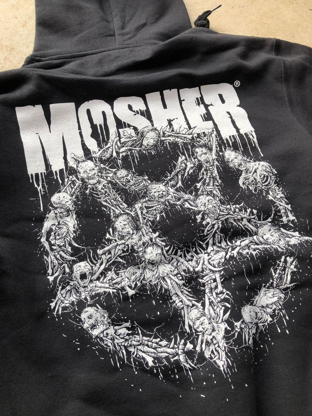 Brutal Zombies Pentagram hoodie (back) by Mosher Clothing