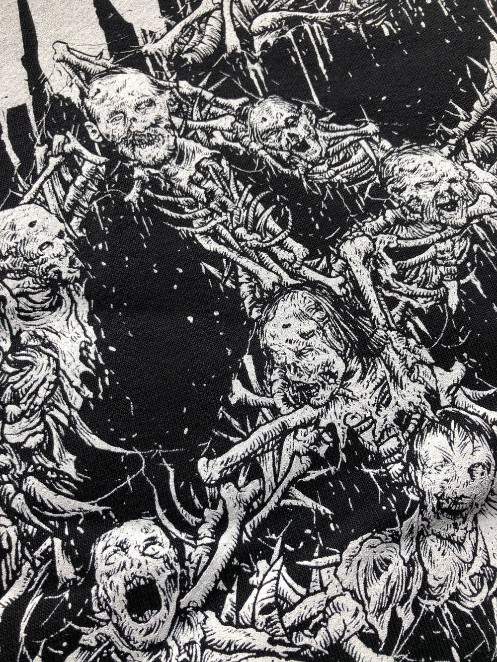 Brutal Zombies Pentagram hoodie (detail) by Mosher Clothing